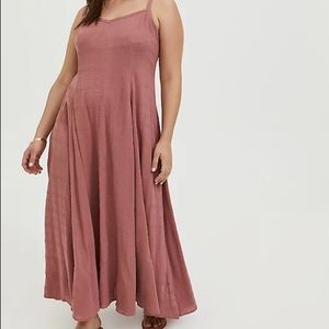 Torrid Dusty rose trapeze maxi dress, 5X